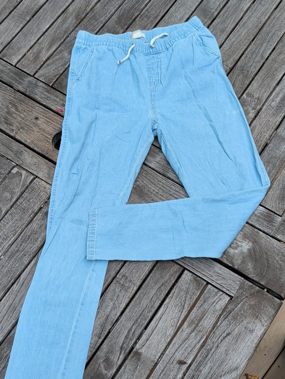 Roxy Light Blue Relaxed Drawstring Jeans for Men